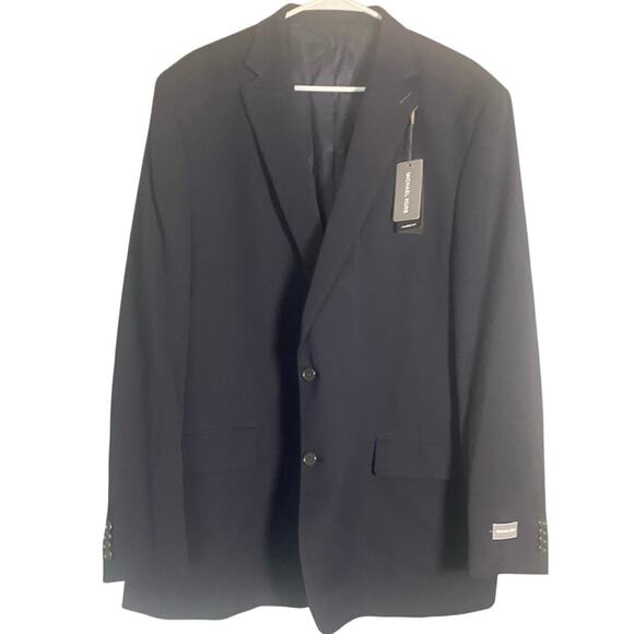 Michael Kors Navy Classic Fit Blazer 48 Long Passport Collection 4-Way Stretch - Picture 4 of 9
